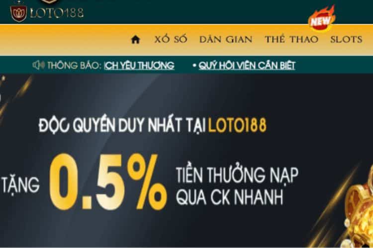 Chương trình ưu đãi Loto188 đỉnh cao